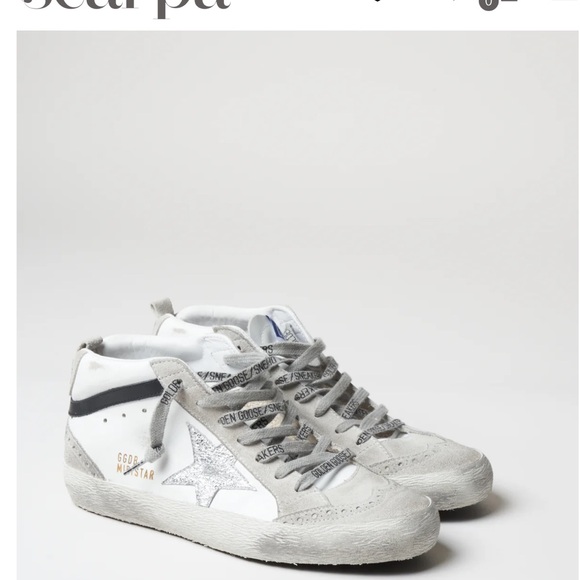 GOLDEN GOOSE Midstar White Tennis Shoes Size 34 - Picture 3 of 15